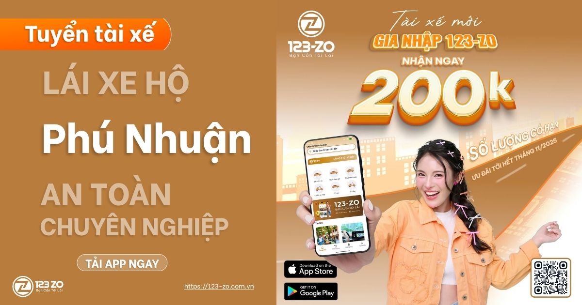 Tuyển Dụng Tài Xế Lái Xe Hộ 123 ZO – Cơ Hội Hấp Dẫn Phường Phú Nhuận