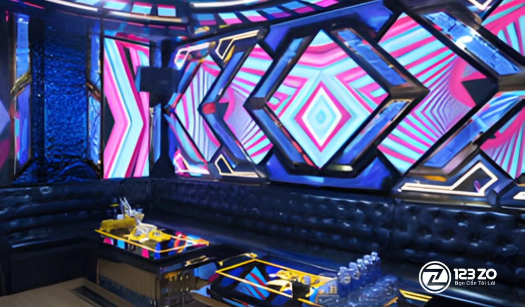 TOP 10 Quán Karaoke Phạm Văn Đồng Giá Siêu Rẻ 6 Hình ảnh phòng hát hiện đại, ánh sáng neon rực rỡ của quán Karaoke Night Box Phạm Văn Đồng.