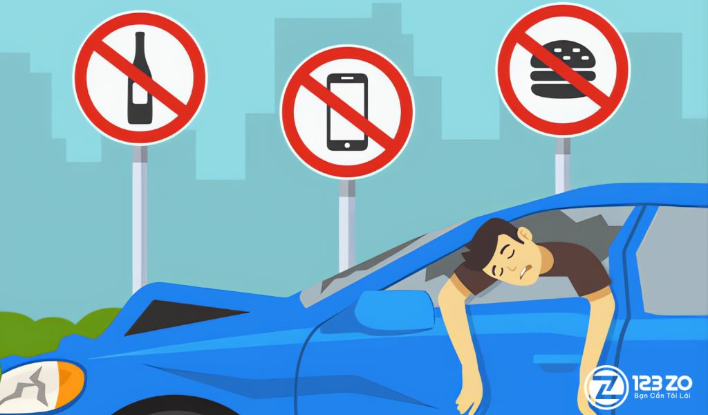 11 Kinh nghiệm lái xe an toàn dành cho tài xế mới 11 Không lái xe khi mệt hoặc dùng chất kích thích để đảm bảo lái xe an toàn (Ảnh internet)