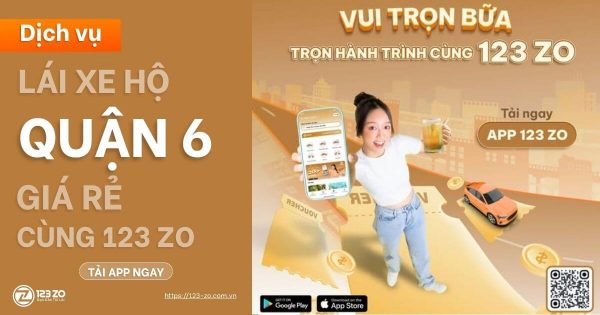 Quảng cáo dịch vụ lái xe hộ (tài xế thay thế) tại Quận 6, giá rẻ, của công ty 123 ZO.