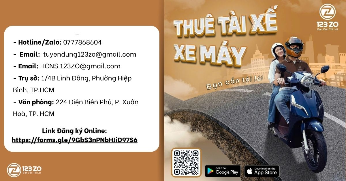 Hình ảnh quảng cáo dịch vụ "THUÊ TÀI XẾ LÁI HỘ" của 123 ZO.