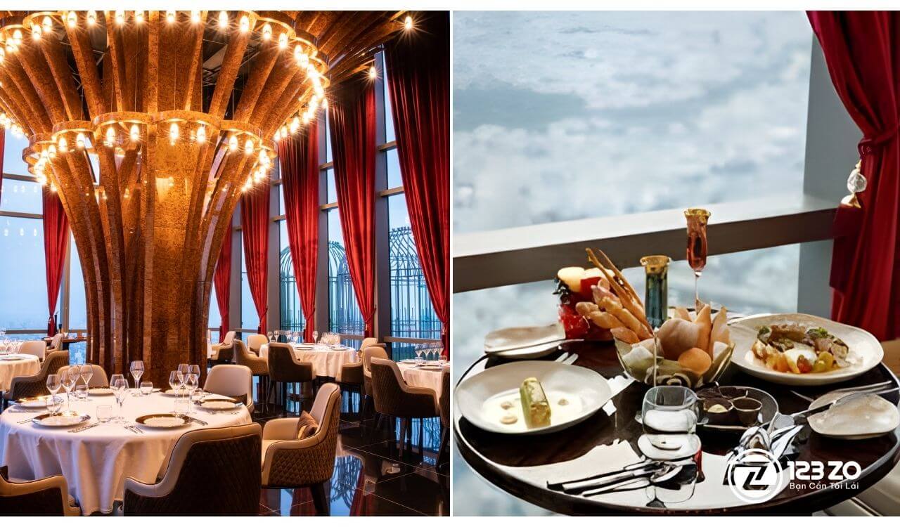 Top 7 nhà hàng ngon trong Landmark 81 đáng thử nhất 3 Không gian sang trọng tone vàng nâu và món ăn fine dining tại Truffle Restaurant Landmark 81