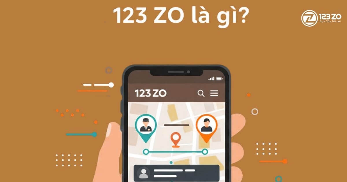 màn hình điện thoại minh họa ứng dụng 123 ZO đặt tài xế hộ là gì