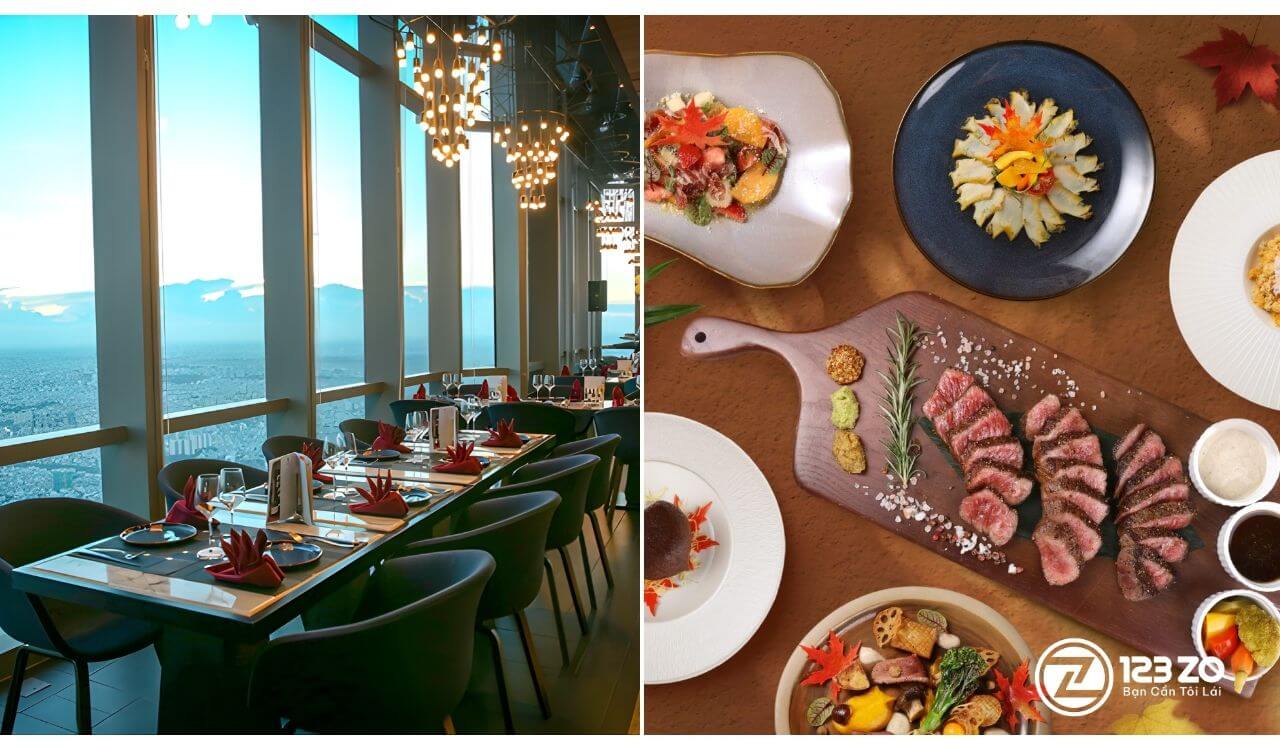 Top 7 nhà hàng ngon trong Landmark 81 đáng thử nhất 2 Không gian và món Steak bò ủ khô thượng hạng tại nhà hàng Ussina Aging Beef & Bar Landmark 81