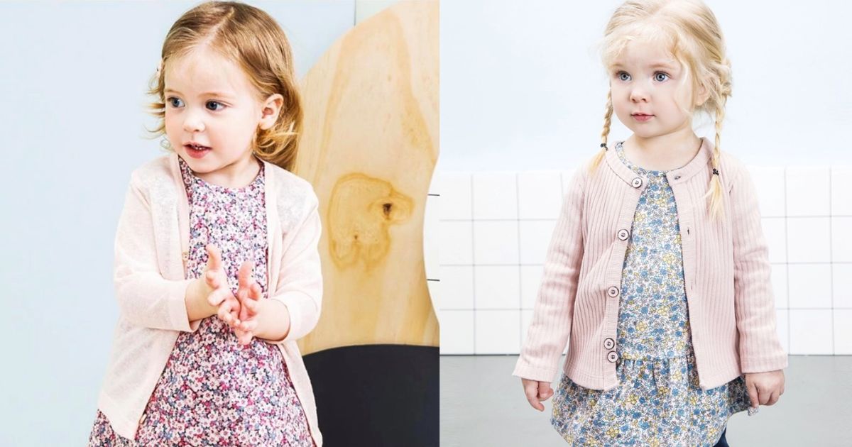 Gợi ý phối đồ Tết cho bé gái 2025 – Xinh xắn, dễ thương, lên hình cực đẹp 10 Áo cardigan pastel + đầm suông bé gái (Ảnh: Sưu tầm Internet)