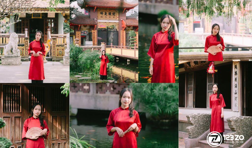 Chùa Một Cột Thủ Đức, một Địa Điểm Chụp Ảnh Áo Dài Tết 2026 Tại TP.HCM mang nét kiến trúc miền Bắc cổ kính.