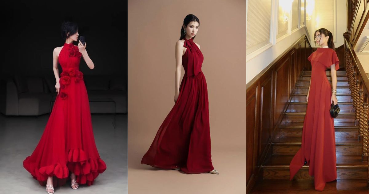 Đầm maxi đỏ đô – Quyến rũ nhưng không chói (Ảnh_ Sưu tầm Internet)