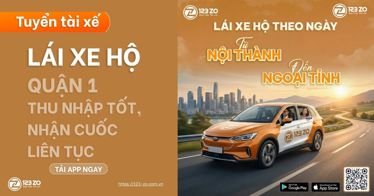 Tuyển tài xế lái hộ làm việc tại quận 1 - thu nhập tốt, nhận cuốc liên tục