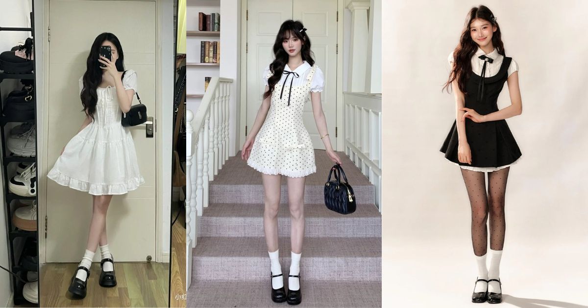 Váy babydoll + Mary Jane – Trẻ trung, dễ thương (Ảnh_ Sưu tầm Internet)