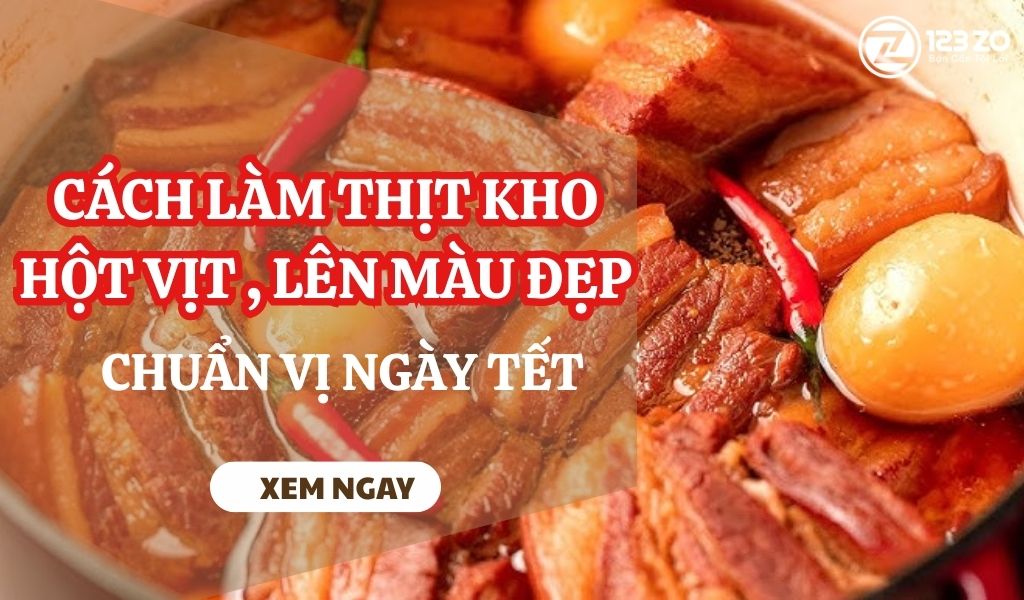 CÁCH LÀM THỊT KHO HỘT VỊT, LÊN MÀU ĐẸP CHUẨN VỊ NGÀY TẾT.