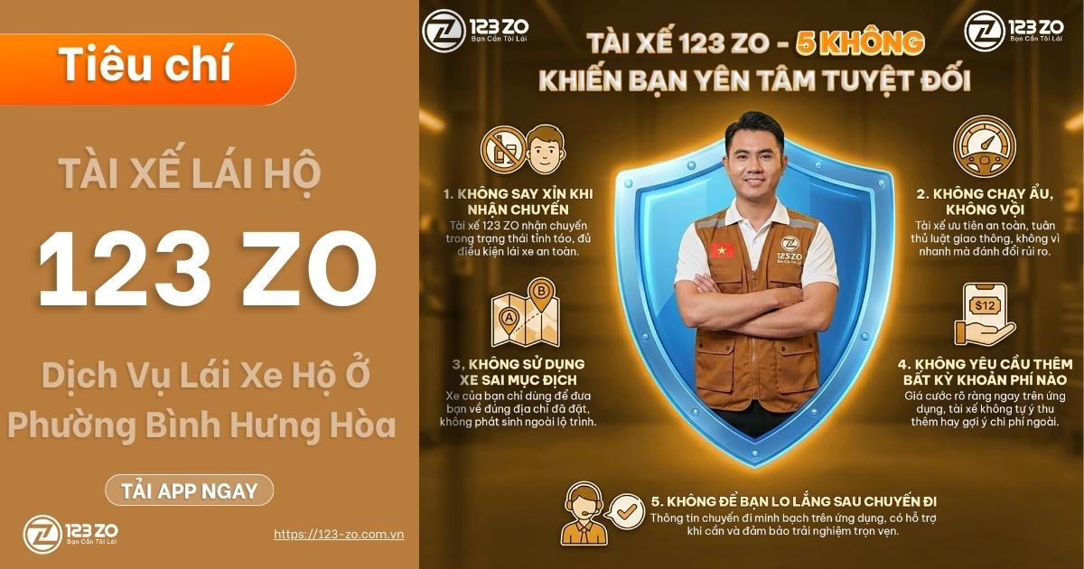 Dịch Vụ Lái Xe Hộ Phường Bình Hưng Hòa 3 Đội ngũ tài xế đảm bảo chất lượng của 123 ZO